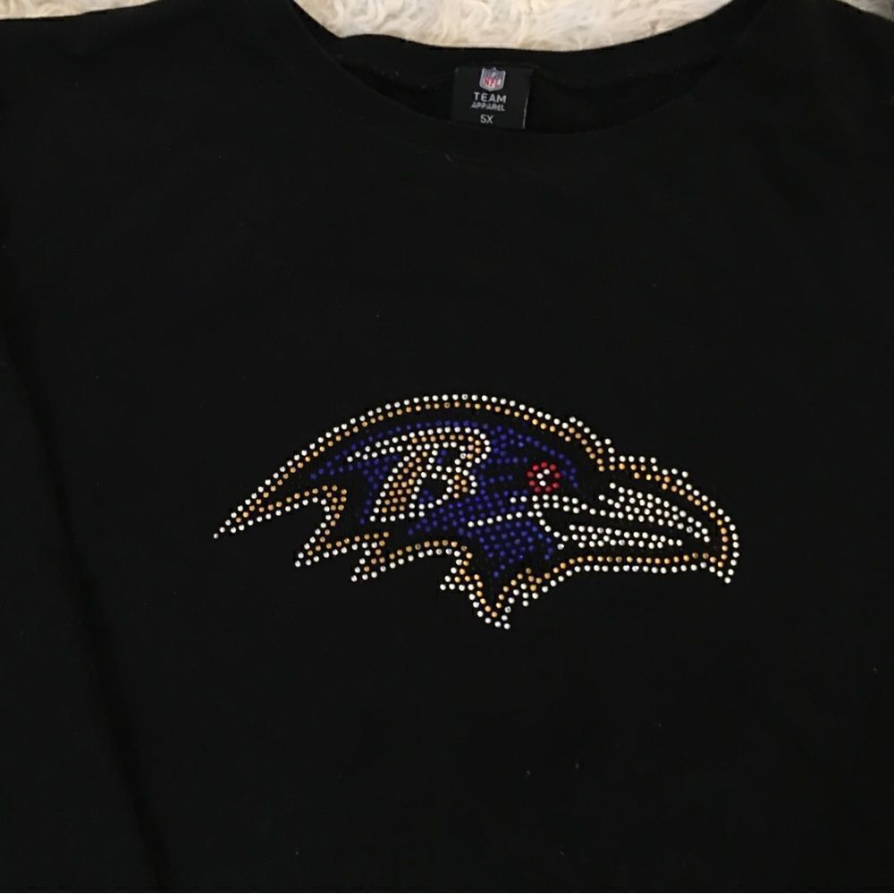 RAVENS SUPER BLING, Soft inner fleece, Thumbhole BLING SWEATSHIRT - Picture 3 of 6